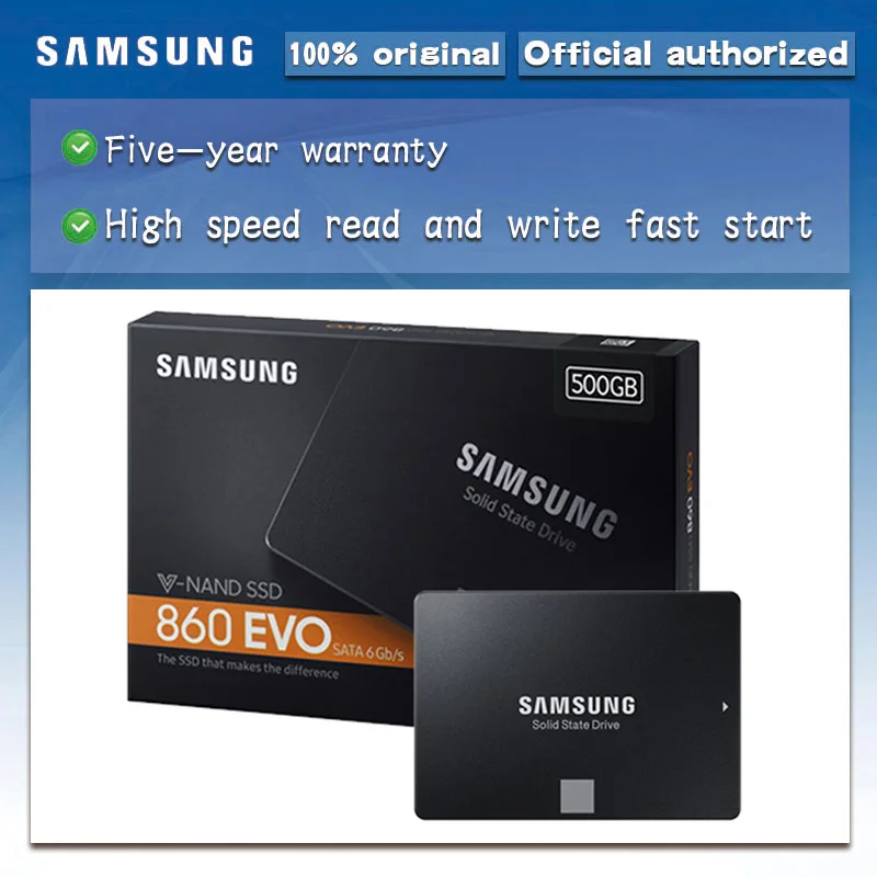 Samsung Внутренний твердотельный накопитель 860 EVO 250GB 500GB 1 ТБ SATA 3 2,5 дюймов HDD жесткий диск HD SATA III SSD для ноутбука компьютера