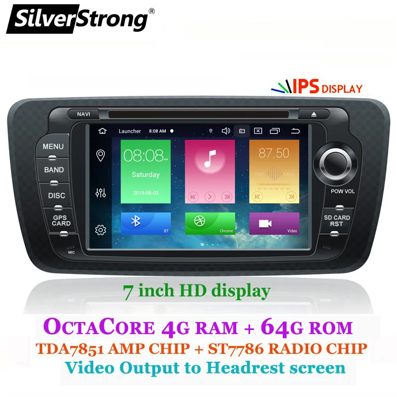 SilverStrong Android9.0 OCTACORE 4 г 64 г Ibiza автомобильный DVD для сидения Ibiza ips 7 дюймов Android радио Ibiza gps с зеркальной связью RDS - Цвет: IBIZA-ZX5-4G64G