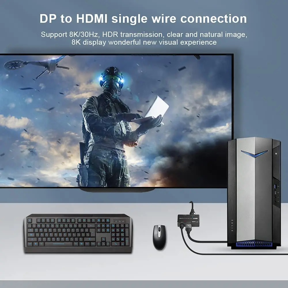 CABLEDECONN DisplayPort HDMIスプリッター 8K CABLEDECONN DisplayPort HDMIスプリッター 8K MST SST 1インチ