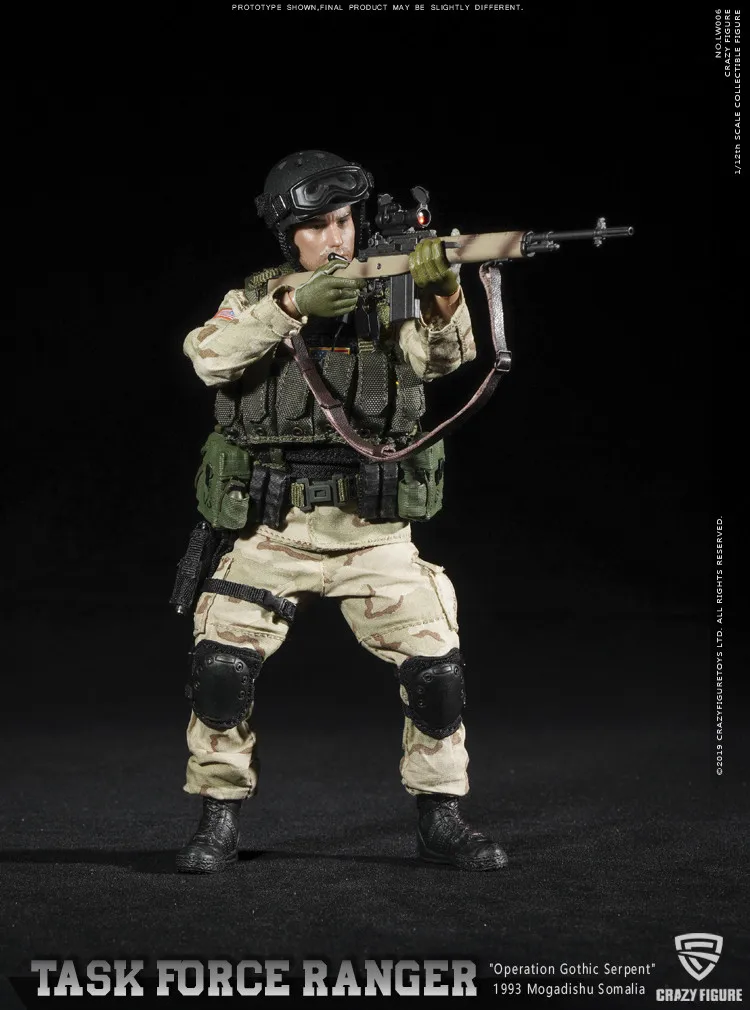 CrazyFigure LW006 1/12 Спецназ США Delta M14 снайперская Рейнджерс Целевая группа 199" операция Готическая змея" в районе могадиши
