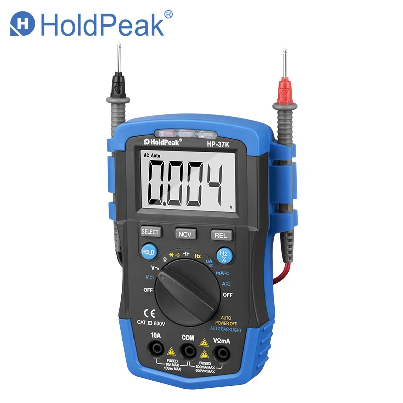 HoldPeak DC/AC мини цифровой мультиметр HP-37K 1999-6000 Сопротивление Емкость Частота Рабочий цикл тестер NCV метр инструменты