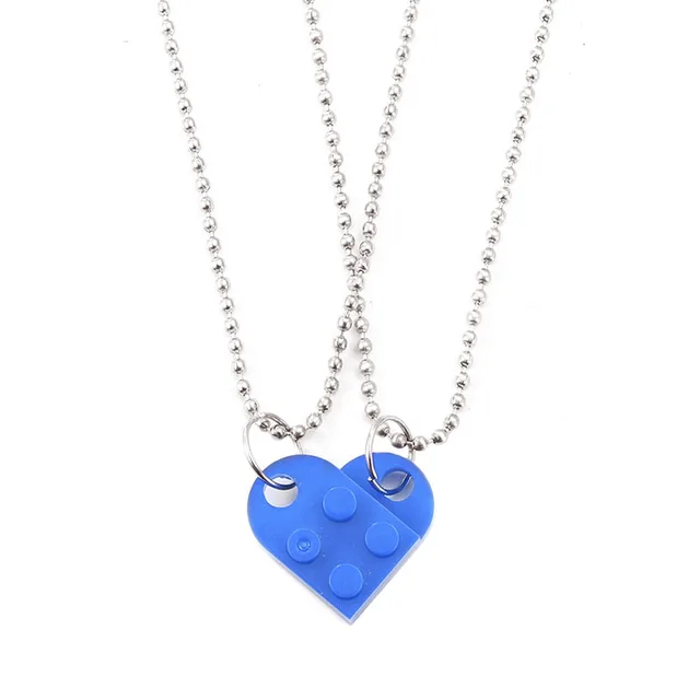Heart Brick Pendant Necklace 