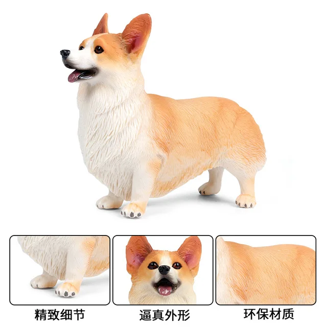 Miniature Figurine Pet Dog Model Corgi Schnauzer Shiba Inu Shepherd Puppy Action Figure Home Decor Accessories Children's Gift 3