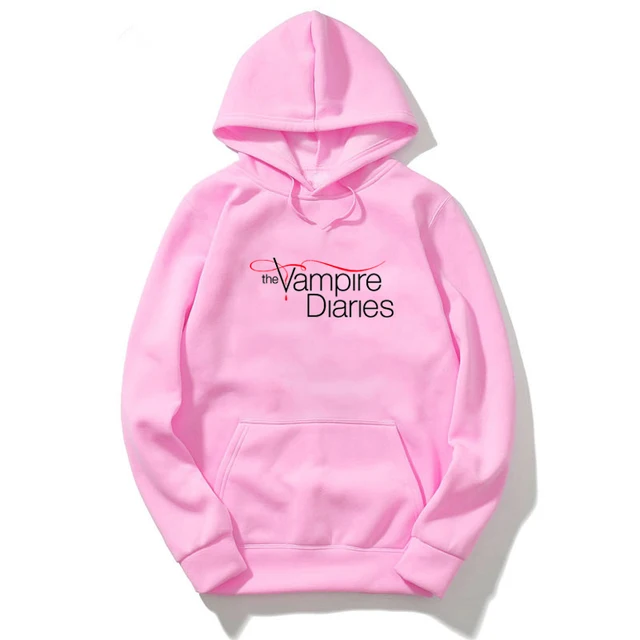 The Vampire Diaries Hoodie Sweatshirt Men Harajuku Hoodies Streetwear Sweatshirts Women Clothes Winter Hip Hop Pink Clothing