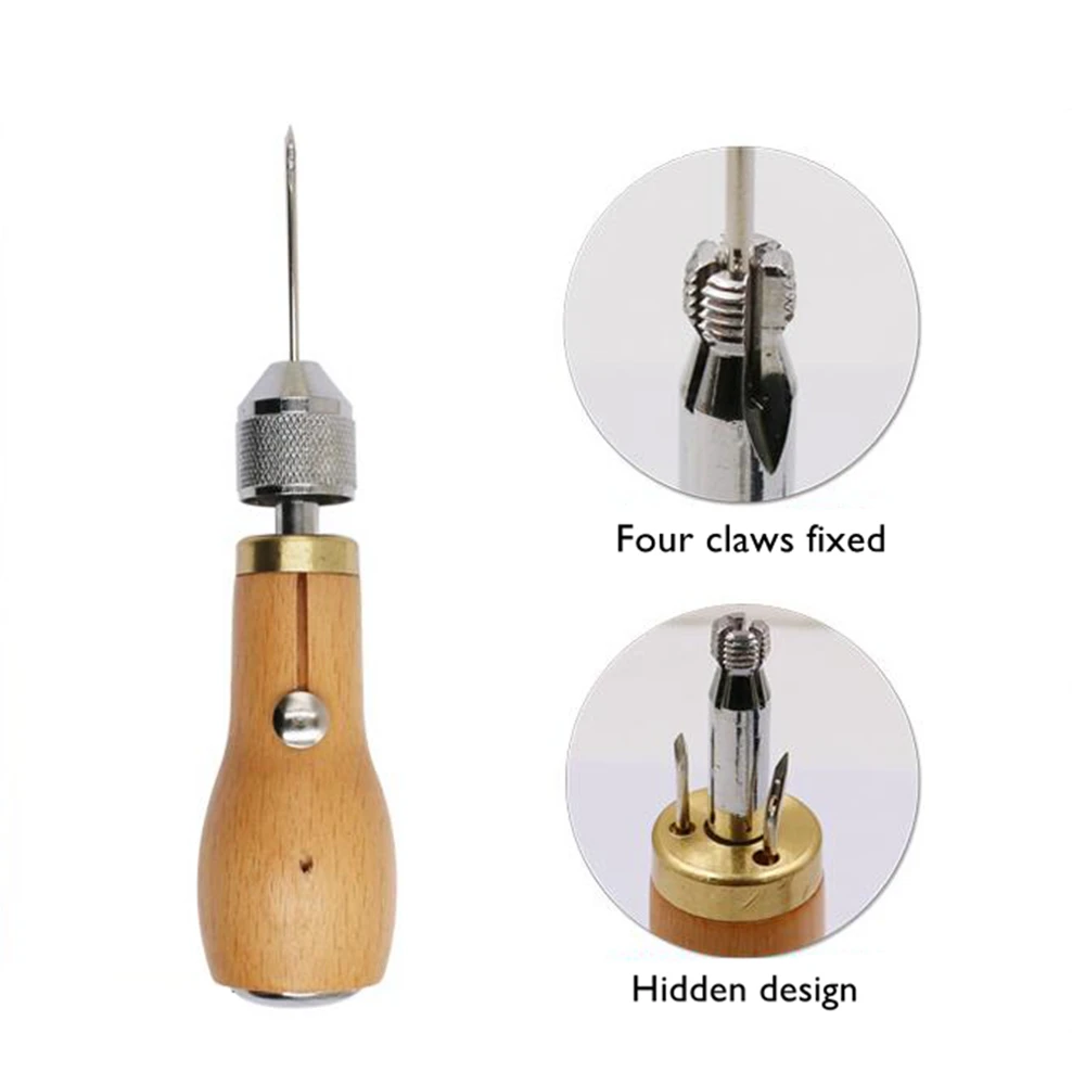 Leathercraft Sewing Tool Stitcher Lockstitch Leather Sewing Awl Kit, with  Straight and Curved Needle, to Sew and Repair Leather