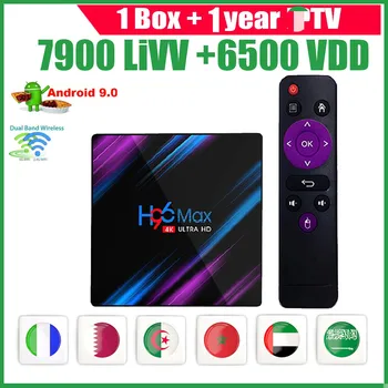 

H96 MAX Android 9.0 Smart TV BOX with 1Year TV Subscription Code Amlogic S905X3 Wifi 4K Home Media Player Set Top Box