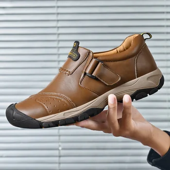 

Autumn Leather Shoes Men Brown Black Lace Up Sneakers For Mens Size 38-44 Luxury Brand Men Shoes Anti-Slip Casual Sneakers Men