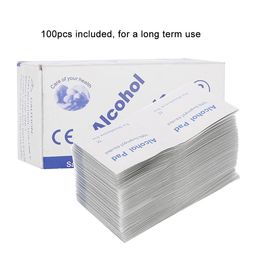 100Pcs Disposable Nail Polish Remover Pads Alcohol Cotton Wash Wipe Clean Towel