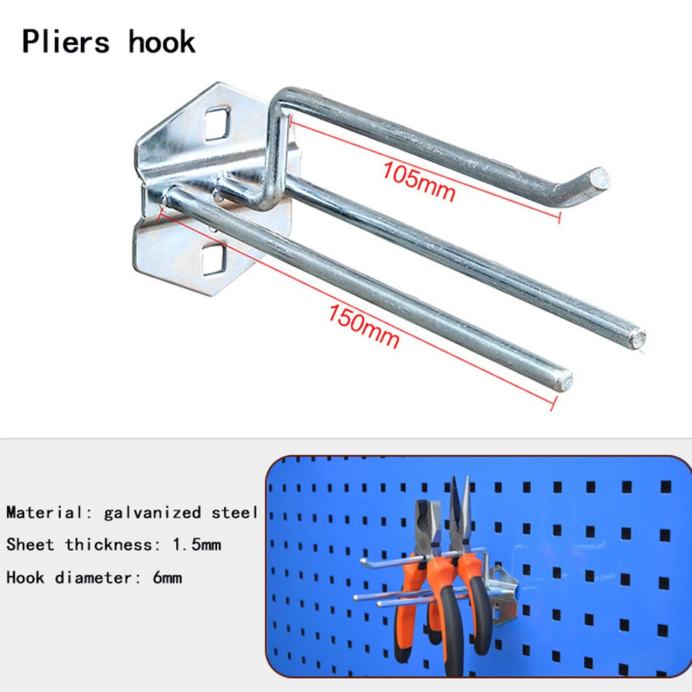 tool chest workbench 1pc Wall-Mounted Hole Board Hook Galvanized Steel Hardware Storage Rack Hanger Shelf Hook For Hanging Tools Organizer Waterproof heavy duty tool bag