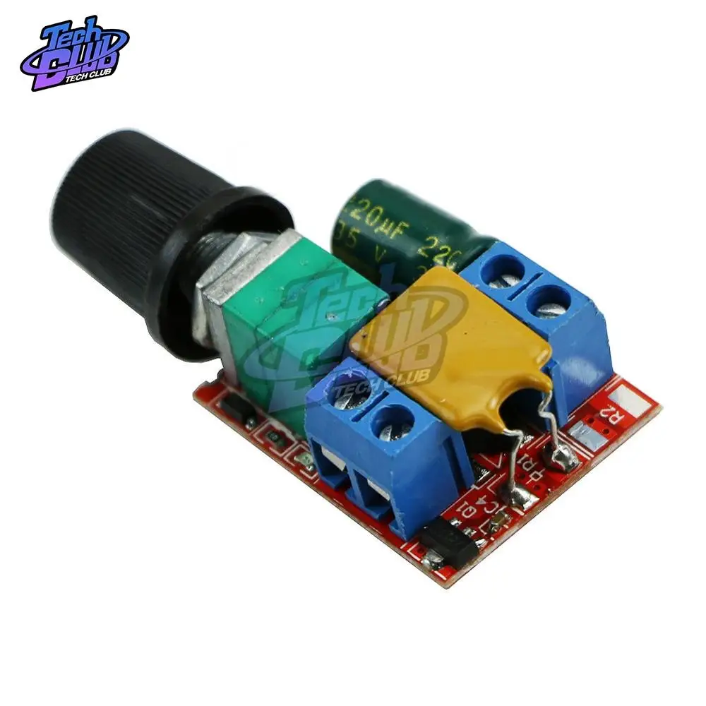 Module PWM Contrôleur Vitesse Moteur DC - 5A, 90W, 3-35V, Réglage LED, Fusible Auto