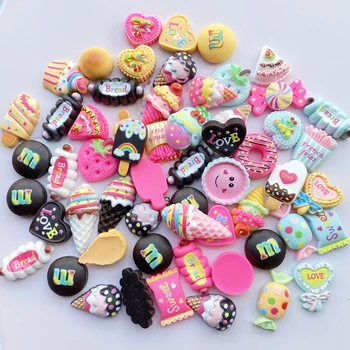 

10/20 pcs New resin Mixed Mini cartoon ice-cream cake flat back Cabochon Scrapbook Kawaii DIY Embellishments Accessories F30