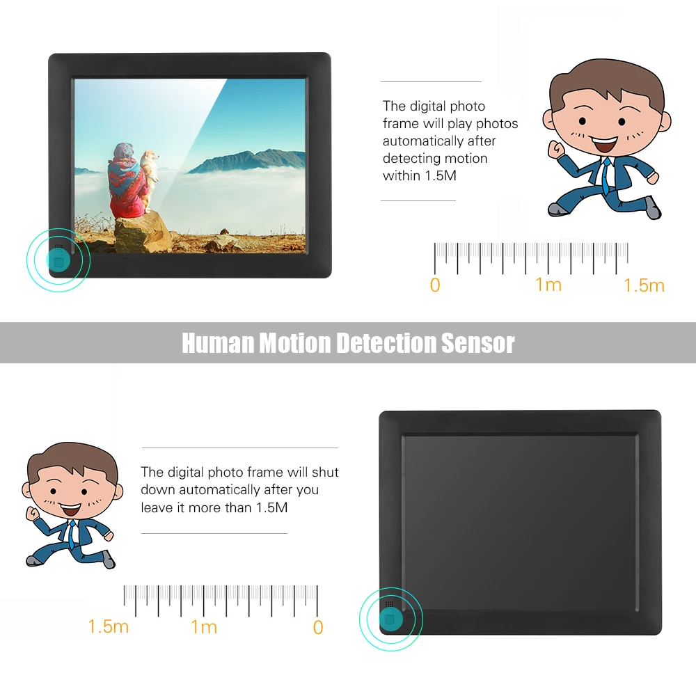 Andoer 9 дюймов IPS-LCD цифровая фоторамка рабочего стола 1280*800 поддерживает часы(6 режимов) с оперативной памятью 8 Гб карта памяти дистанционного Управление