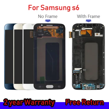 

Super AMOLED Galaxy S6 LCD For SAMSUNG Galaxy S6 LCD G920F LCD Display Digitizer Touch Screen With Frame Assembly For Samsung S6