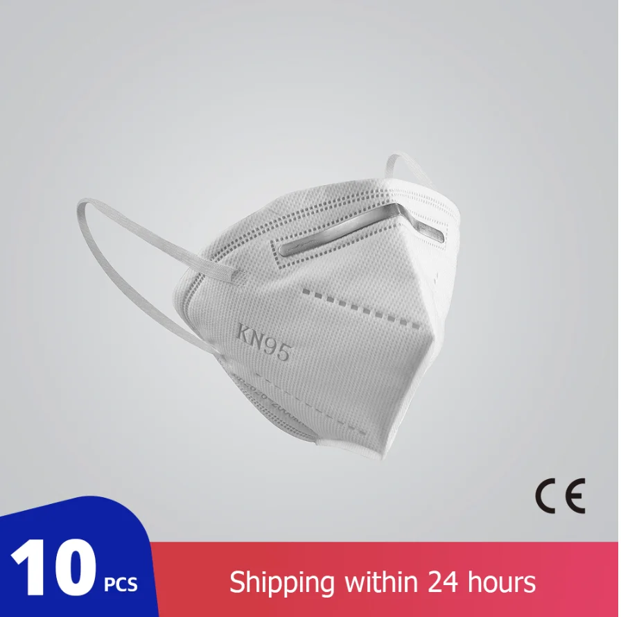 

10Pcs Pm2.5 N95 Dust Mask 3 Layers Filter Respirator Face Mask KN95 Mask Filter Against Droplelt N95 Mask as FFP2 mascherine