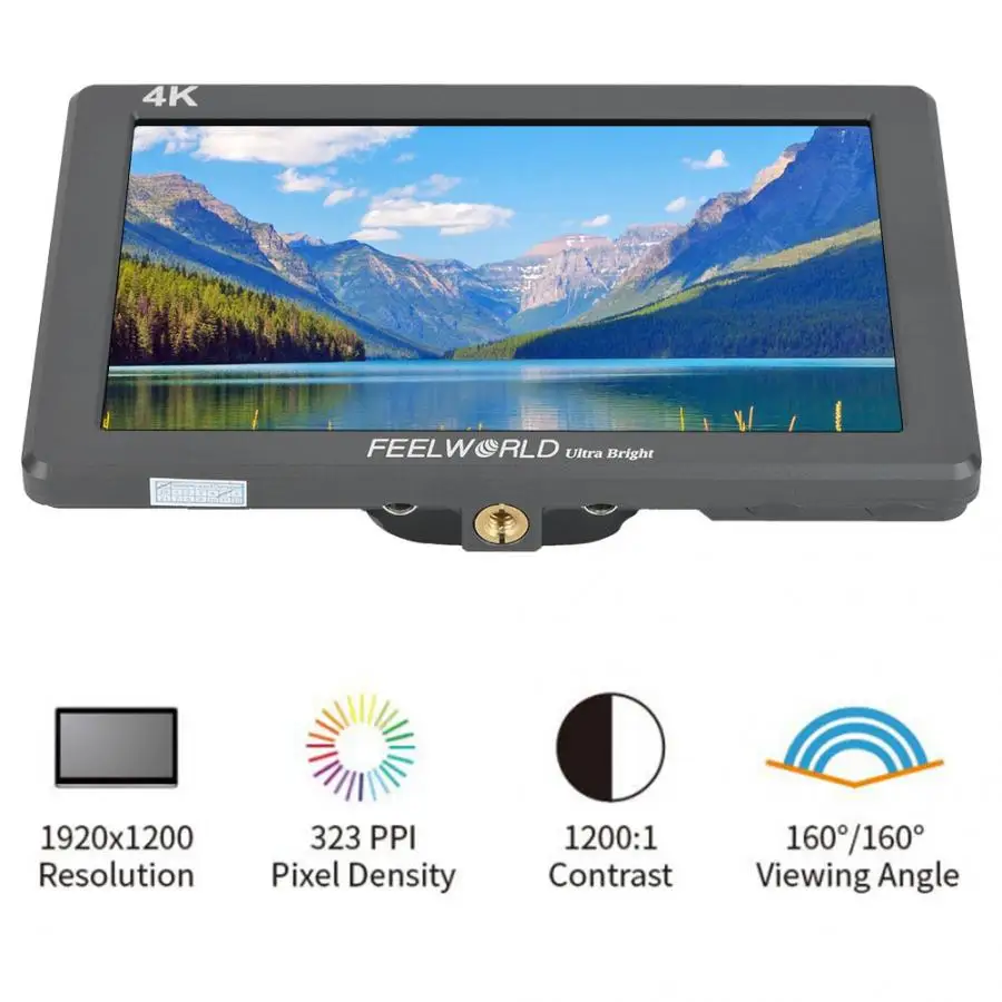 

7" 4K monitoring Feelworld P7 Ultra HD Bright 2200nit Camera Video Monitor HDMI 1920x1200 monitor Camera dslr