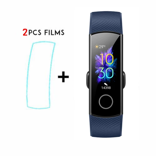 Смарт-браслет huawei Honor Band 5 с кислородом в крови Amoled и сенсорным экраном - Цвет: blue add film
