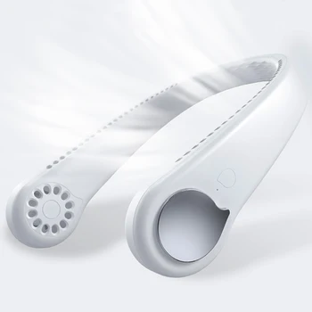 

2020 New Wearable Lazy Sports Halter Fan Mini Hanging Neck Fan USB Rechargeable Cover Halter Sports Fan Air Cooler Outdoor