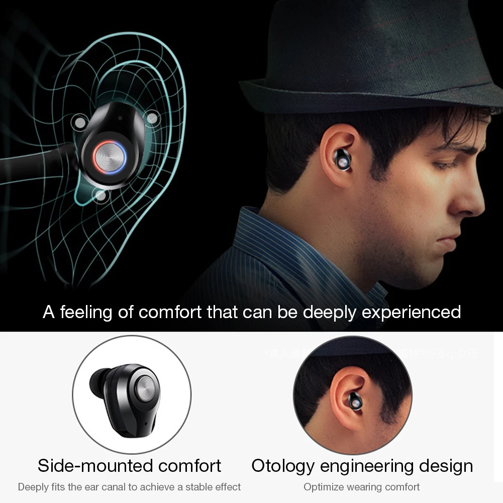 TD03 невидимая bluetooth-гарнитура с одним ухом, беспроводная Спортивная мини беспроводная гарнитура с зарядным ящиком, беспроводные наушники
