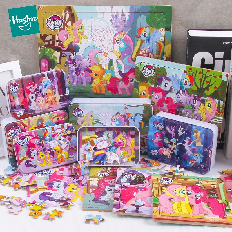 Original My Little Pony Puzzle 9-60pcs Children Cartoon Wooden Early Learning Educational Kids Toys for Girls Boys Gift | Игрушки и