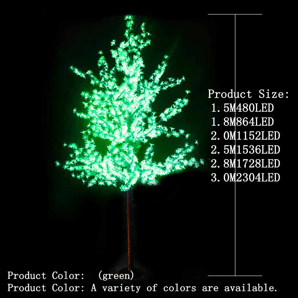 Светодиодный светильник в виде вишневого дерева 1,8 м, светодиодный светильник в виде дерева, ландшафтное наружное освещение для Рождества, свадьбы - Цвет: 6