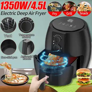 

220V 1350W 4.5L Electric Deep Fryer Air Fryer Digital Timer Temperature Control Power Air Fryer Air Frier Health Fryer Cooker
