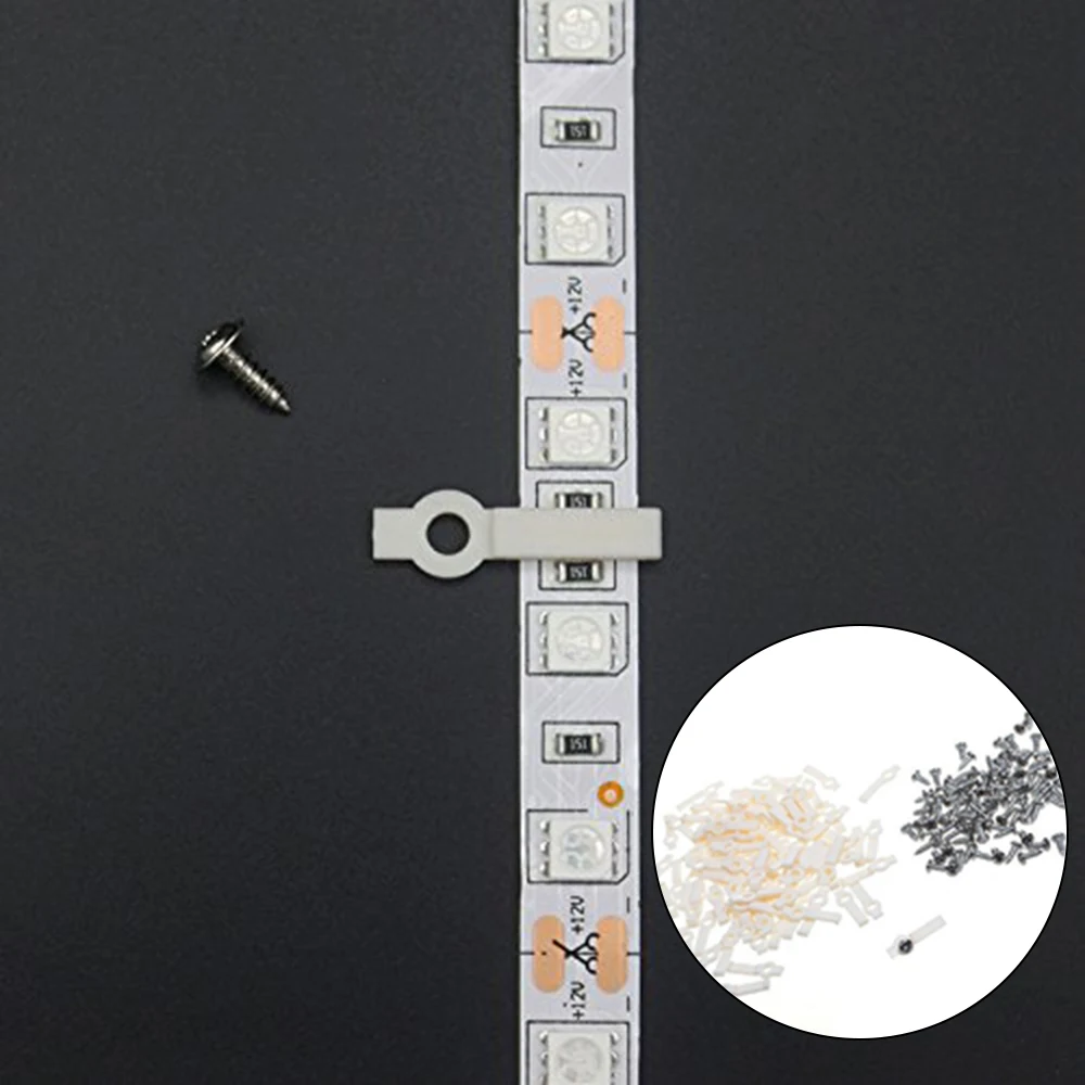 50pcs LED Connector Silicon Clip for Fixing 8mm 10mm PCB Non-waterproof 3528 5050 5630 LED Strip Bracket Clamp with 50pcs Screws afbeelding