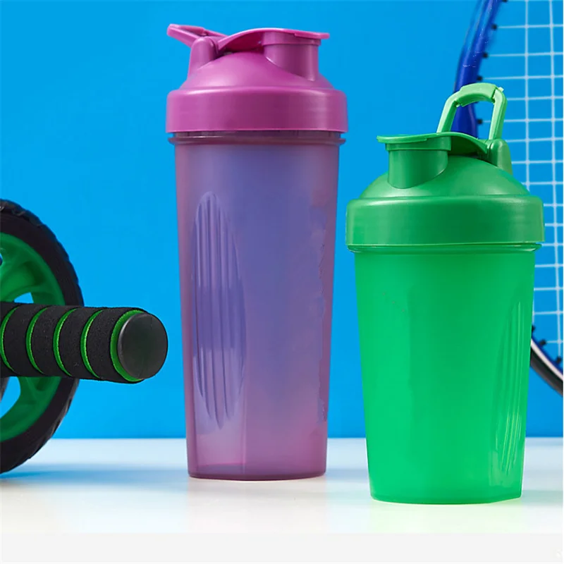 600/400ML Colorful Sport Shaker Bottle Whey Protein Powder Mixing Bottle Fitness Gym Shaker Outdoor Drink Cup With handle