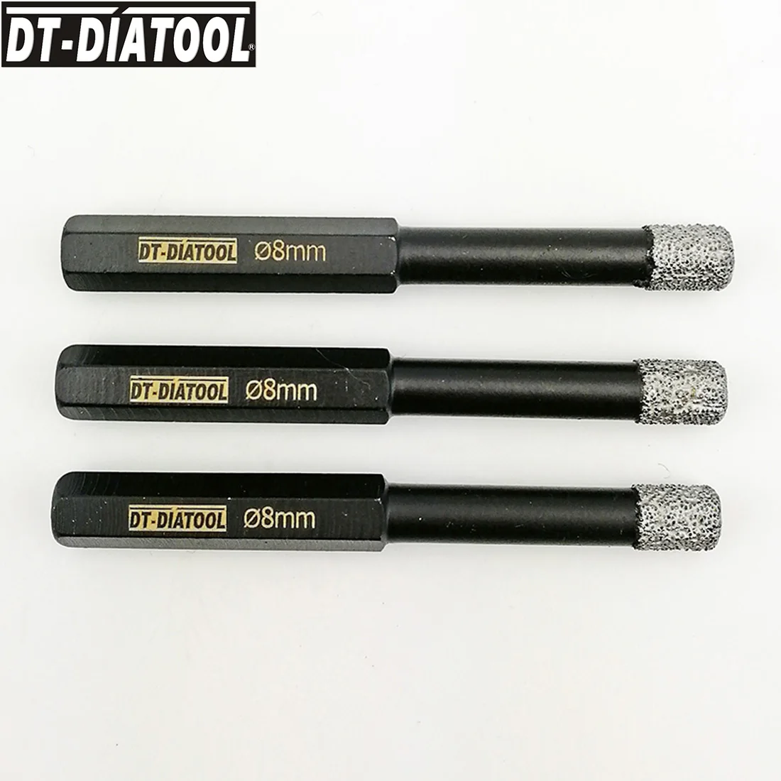 

DT-DIATOOL 3 шт. диаметр 8 мм Сухой шестигранный хвостовик вакуумная пайка алмазное сверление отверстий пила гранит мрамор плитка керамические сверла