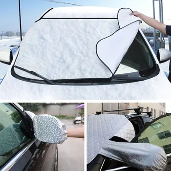 

autos Car Windshield Sunshade Cover Universal Car Rain Ice Snow Protector Anti Sun UV Heat Front Window Thick Car SUV Cover