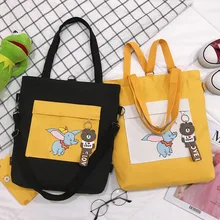 Многофункциональная Холщовая Сумка в Корейском стиле, INS-style, рюкзак из холщовой ткани с принтом, женская сумка,, стиль, студенческий, bu xi