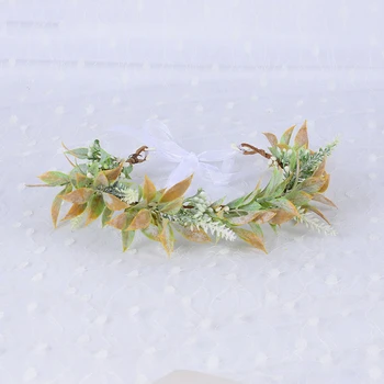 

Simple And Fresh Green Hair Planting Simulation Water Grass Headband Travel Shot Decorate Garland Artificial Handmade Garland
