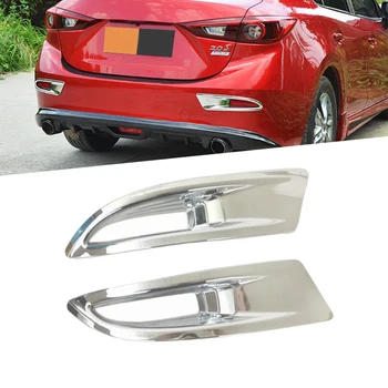 

Exterior Accessories Rear Foglight Garnish Strip Cover For Mazda 3 M3 Axela 2017 2018 ABS Chrome Front Fog Light Lamp Cover Trim