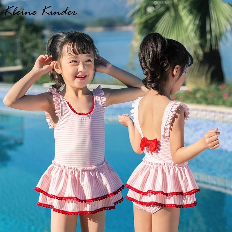 

Kids Swimwear for Girls UV Protection Children's Swimsuit with Cap Flamingo Beach Pool Toddler Swimming Bathing Suit 3-12 years