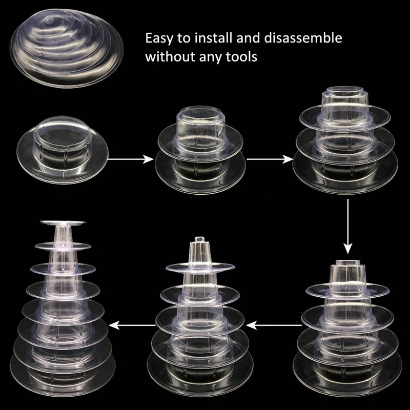 Круглый 6 ярус пирамида из Макарон стойка для кексов, пирожное-Корзиночка миндальное печенье подставка-держатель для товаров инструменты Свадебные украшения товары для пасхи