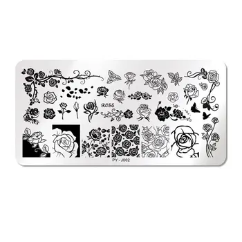

Rectangle Stamping Plates metal Building Lattice Leaves Flowers Nail Art Stamp Template Image Plates Manicure Tools 1pcs