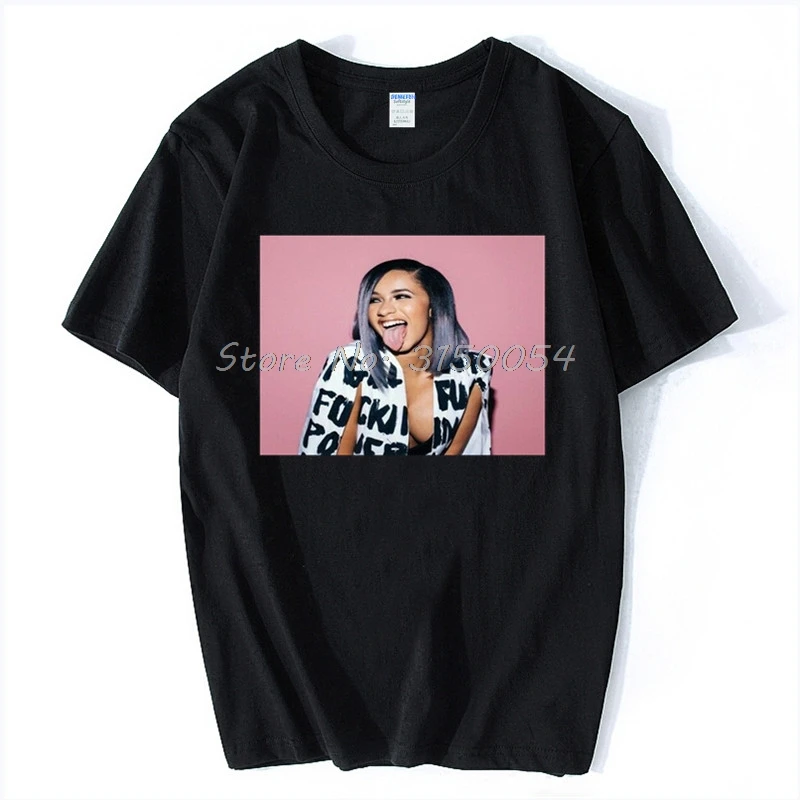 Cardi б футболка реперские кепки плаката фото Мужская хлопковая с коротким рукавом