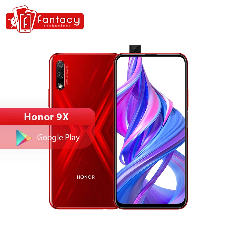 

Honor 9X Smartphone Kirin 810 Octa Core 48MP Dual Camera 6.59'' Full Screen Pop-Up Front Camera 4000mAh Mobile Phone Google Play