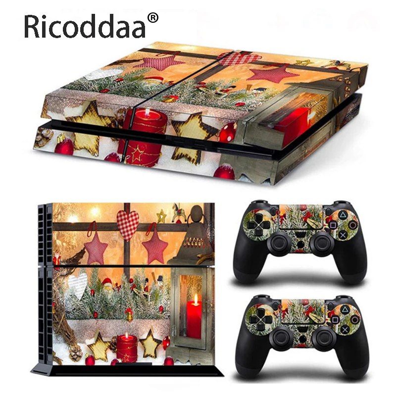 Рождественский дизайн наклейки для PS4 наклейки геймпад джойстик скины чехол для Playstation 4 консоли игровые аксессуары