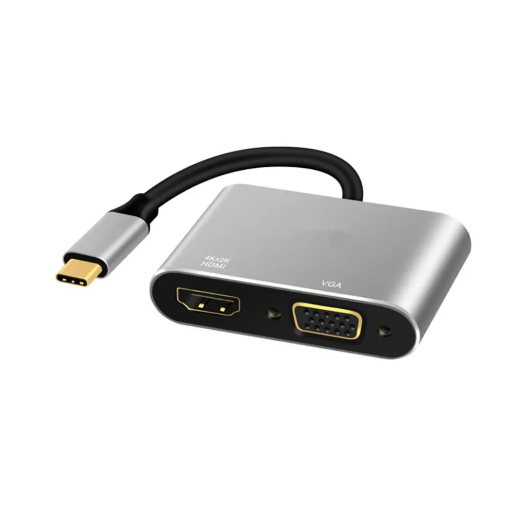 4 в 1 Tpye C концентратор к Micro USB 3 0 2 HDMI Thunderbolt Splitter адаптер совместим с MacBook Pro для