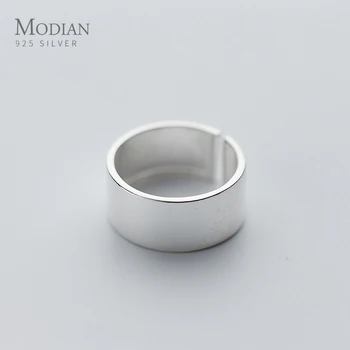 

Modian Classic Authentic 925 Sterling Silver Frosted Punk Wide Ring for Women Free Size Ring Hiphop Style Fine Jewelry 2020 New