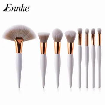

ENNKE 8 Pcs/Set Makeup Brushes Set Loose Powder Foundation Brushes Black/White Handle Fan Highlighter Eyeshadow Cosmetic Tool