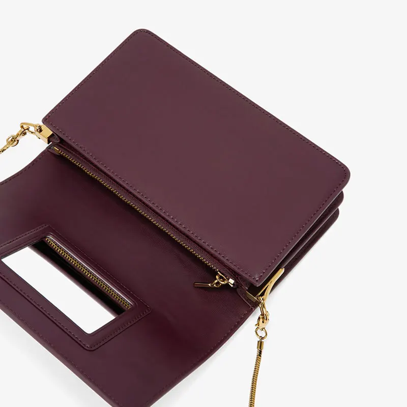 

2019 New Style Snake Bone Metal Chain WOMEN'S Bag Simple bai da xiao Square Bag Organ Mirror Shoulder Bag Women's