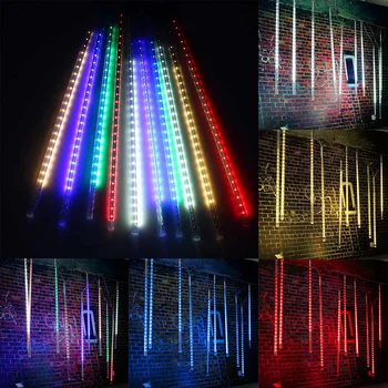 

50cm LED Meteor Shower Rain Light 10Tubes LED String Lights SMD2835 Waterproof IP65 Christmas Tree Decor with Driver US Plug