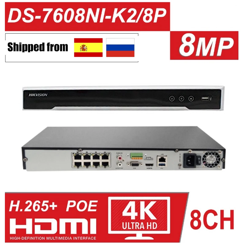 

HIKVISION 8/16 CH CCTV System DS-7608NI-K2/8P with 8POE Port & DS-7616NI-K2/16P with 16POE Port 4K NVR with 2 SATA Interfaces