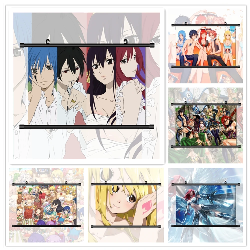 

Fairy Tail Natsu Lucy Erza Anime Manga HD Print Wall Poster Scroll