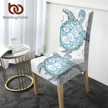 

BeddingOutlet Turtles Chair Cover Tortoise Spandex Slipcover Marine Animal Cartoon Wedding Seat Case Stretch Cover copri sedia