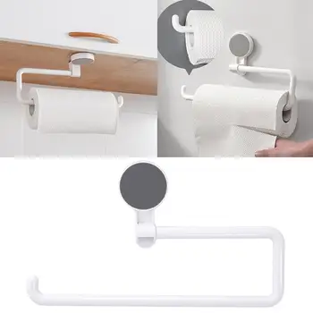 

Kitchen Paper Roll Towel Rack Bathroom Storage Seamless Home Rack Stickers Bathroom Towel Storage Kitchen W1Q0