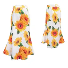 Длинная юбка с принтом женские миди макси юбки высокая талия труба русалка юбки большого размера Женская модная одежда с буквенным цветочным принтом