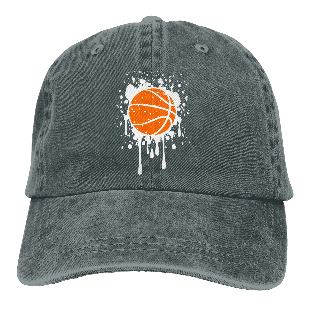 Потертые баскетбольные мячи Casquette черные унисекс Мужские Женские джинсовые бейсболка с ремешком кепки Регулируемый Гольф папа шляпа