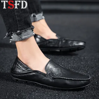 

Lightweight Men's Sneakers for Men Shoes Simple Wild Driving Shoes Spring Fashion Man Loafers Plus Size Black Slip-on Shoes Y10